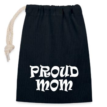Proud mom - Verschließbarer Geschenkbeutel aus Baumwolle (14x20cm) - Navy - Vorne