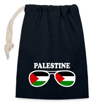 Palestine - Sac cadeau en coton avec cordon (14 x 20 cm) - bleu marine - Devant