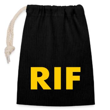 Rif - Sac cadeau en coton avec cordon (14 x 20 cm) - noir - Devant
