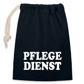pflegedienst - Verschließbarer Geschenkbeutel aus Baumwolle (14x20cm) - Navy - Vorne