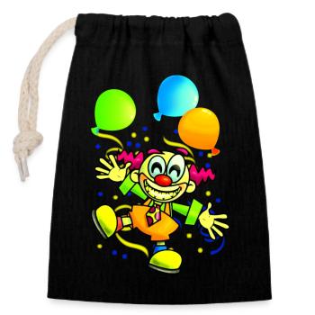 CLOWN Party - Closable cotton gift bag (14x20cm) - black - Front