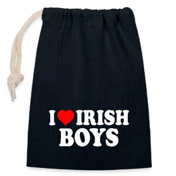 I love irish boys - Closable cotton gift bag (14x20cm) - navy - Front