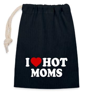 I love hot moms - Verschließbarer Geschenkbeutel aus Baumwolle (14x20cm) - Navy - Vorne
