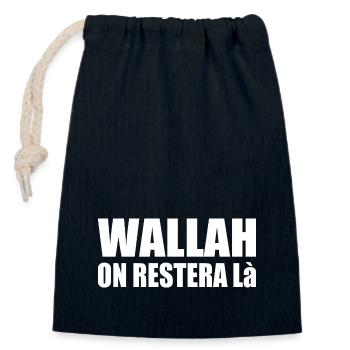 Wallah will leave it at that - Closable cotton gift bag (14x20cm) - navy - Front