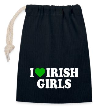 I love irish girls - Closable cotton gift bag (14x20cm) - navy - Front