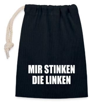 Mir stinken die linken - Verschließbarer Geschenkbeutel aus Baumwolle (14x20cm) - Navy - Vorne