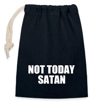Not today satan - Closable cotton gift bag (14x20cm) - navy - Front