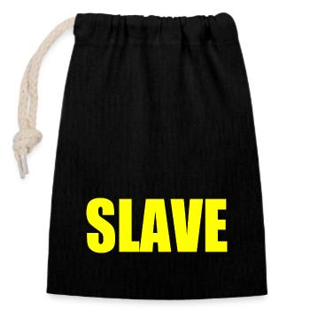 Slave - Verschließbarer Geschenkbeutel aus Baumwolle (14x20cm) - Schwarz - Vorne