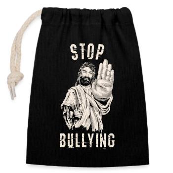Stop Bullying - Closable cotton gift bag (14x20cm) - black - Front