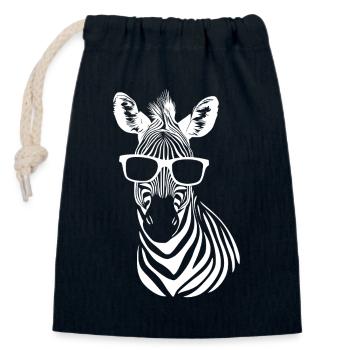 Cool Zebra Sonnenbrille Sommer Strand - Verschließbarer Geschenkbeutel aus Baumwolle (14x20cm) - Navy - Vorne