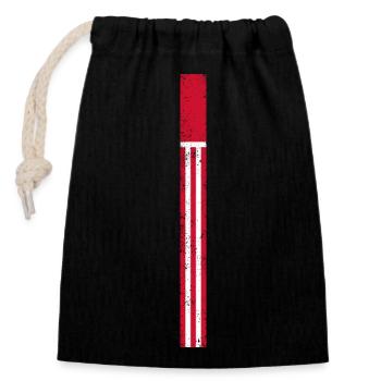 Rayures d’Eindhoven - Sac cadeau en coton avec cordon (14 x 20 cm) - noir - Devant
