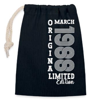 March Born 1988 35th birthday Man Original - Closable cotton gift bag (14x20cm) - navy - Front