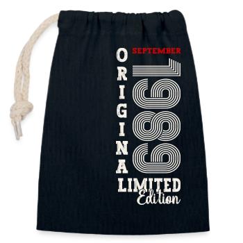 35th Birthday Vintage September 1989 Vintage 89 - Closable cotton gift bag (14x20cm) - navy - Front