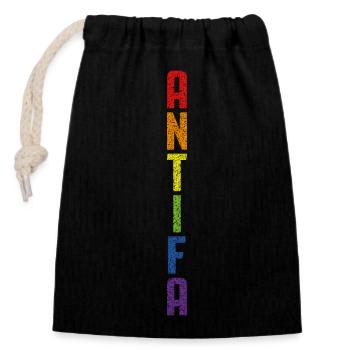 Antifa Pride - Closable cotton gift bag (14x20cm) - black - Front
