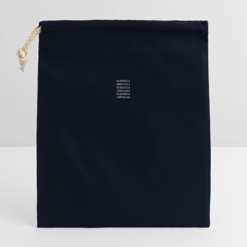 Binary code white web developer humor funny Closable cotton gift bag (14x20cm)
