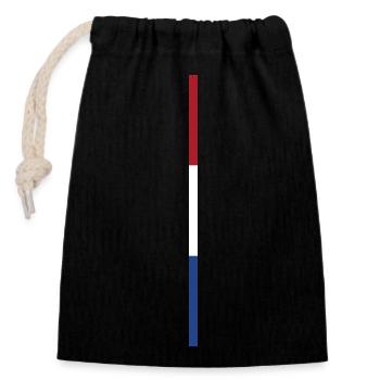 Rayures de style drapeau hollandais - Sac cadeau en coton avec cordon (14 x 20 cm) - noir - Devant
