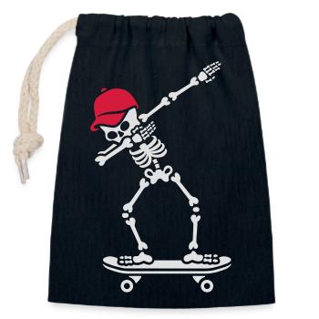 Dab dabbing skeleton skateboard skater - Verschließbarer Geschenkbeutel aus Baumwolle (14x20cm) - Navy - Vorne