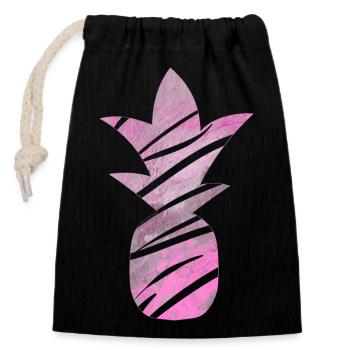 THIS THAT PINEAPPLE - Closable cotton gift bag (14x20cm) - black - Front