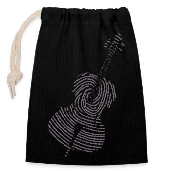 Instrument de musique classique Violoncelle DNA Strand - Sac cadeau en coton avec cordon (14 x 20 cm) - noir - Devant