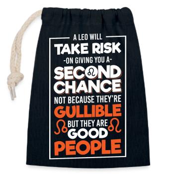Horoscope Astrologie Ascendant - Sac cadeau en coton avec cordon (14 x 20 cm) - bleu marine - Devant