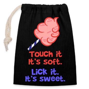 Bonbons Sweet Tooth Statement Dessert Délicieux - Sac cadeau en coton avec cordon (14 x 20 cm) - noir - Devant