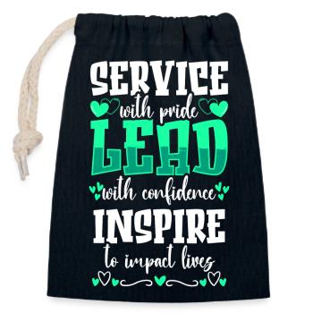 Entreprise de bureau de travail - Sac cadeau en coton avec cordon (14 x 20 cm) - bleu marine - Devant