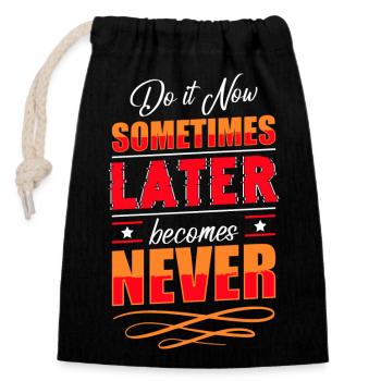 Durée de vie Timeless Enterprise - Sac cadeau en coton avec cordon (14 x 20 cm) - noir - Devant