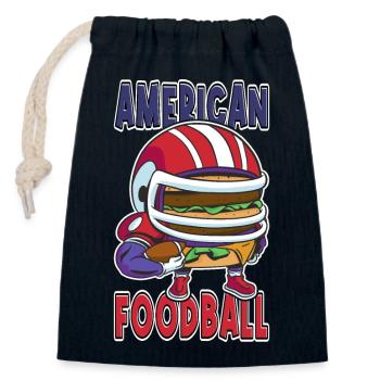 American Football Burger Spieler Cartoon Fan - Verschließbarer Geschenkbeutel aus Baumwolle (14x20cm) - Navy - Vorne