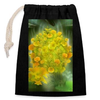 Fleur extraterrestre fantastique en fleurs sur une planète étrange - Sac cadeau en coton avec cordon (14 x 20 cm) - noir - Devant