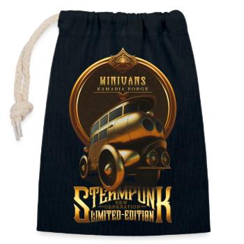 STEAMPUNK OLDTIMER OLDTIMER RETRO MINIVANS - Verschließbarer Geschenkbeutel aus Baumwolle (14x20cm) - Navy - Vorne