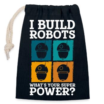 Android Electrique Cyborg - Sac cadeau en coton avec cordon (14 x 20 cm) - bleu marine - Devant