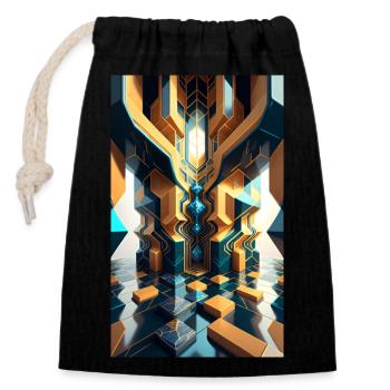 Crystal Kingdom - Closable cotton gift bag (14x20cm) - black - Front
