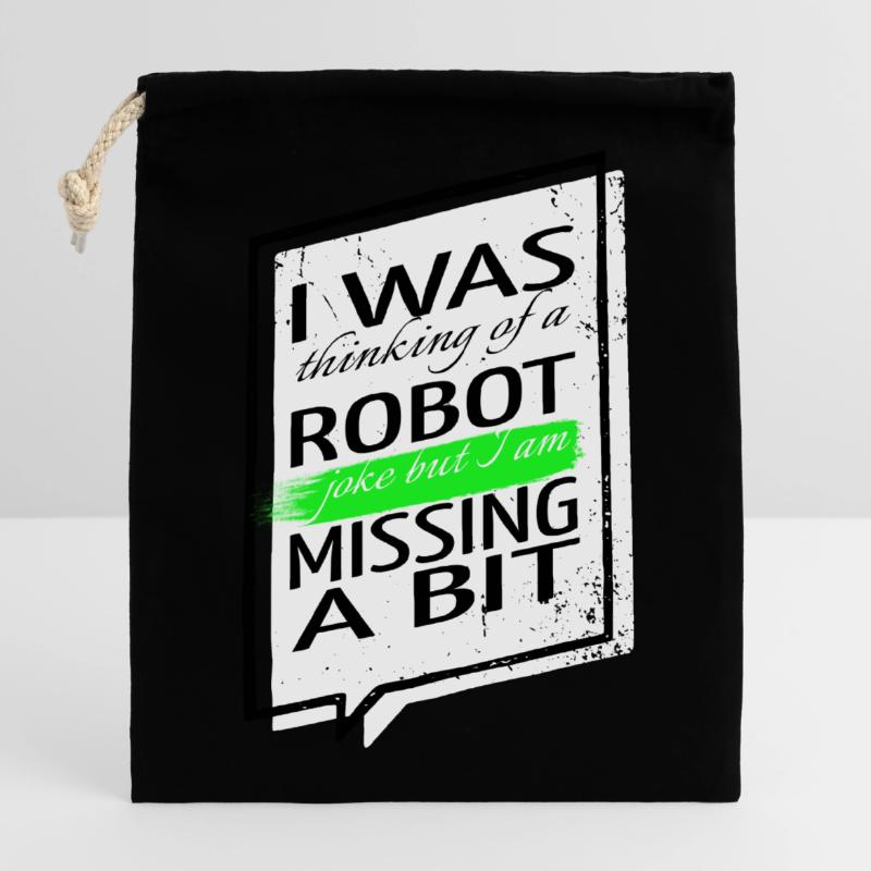 Blagues Robot Engineering Robotique Sci Fi Computer Sac cadeau en coton avec cordon (14 x 20 cm)