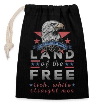 USA Land of the Free Rich White Straight Men - Closable cotton gift bag (14x20cm) - black - Front