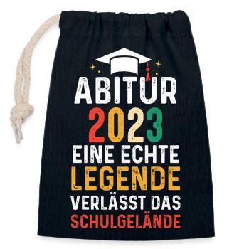 Abiturienten Abschluss 2023 Abitur - Verschließbarer Geschenkbeutel aus Baumwolle (14x20cm) - Navy - Vorne