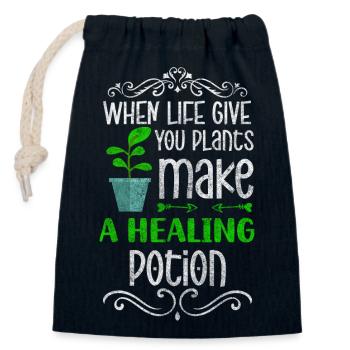 Healing potion nature naturopath diseases - Closable cotton gift bag (14x20cm) - navy - Front