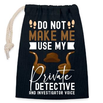 Detective Private Investigator Trace Crime - Closable cotton gift bag (14x20cm) - navy - Front
