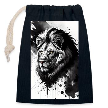 Leo | Animal | Predator | Roar | King | Africa - Closable cotton gift bag (14x20cm) - navy - Front