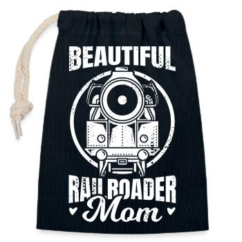 Railroad Mother - Closable cotton gift bag (14x20cm) - navy - Front