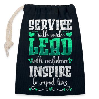 Chef de bureau Employé - Sac cadeau en coton avec cordon (14 x 20 cm) - bleu marine - Devant