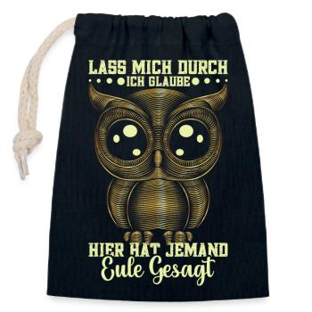 Eulenliebhaber Eulenkostüm Eule Eule Motiv - Verschließbarer Geschenkbeutel aus Baumwolle (14x20cm) - Navy - Vorne