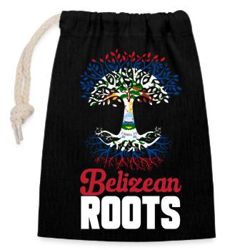 Belize Flagge Belizer - Verschließbarer Geschenkbeutel aus Baumwolle (14x20cm) - Schwarz - Vorne