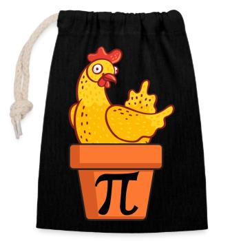 Chicken Pot Pie Drôle Math jeu de mots Chicken Pot Pi - Sac cadeau en coton avec cordon (14 x 20 cm) - noir - Devant