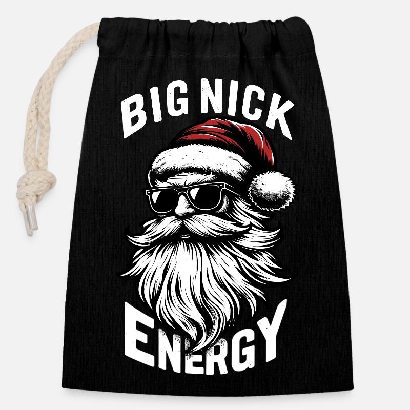 Gros Nick Engergy - Sac cadeau en coton avec cordon (14 x 20 cm) - noir