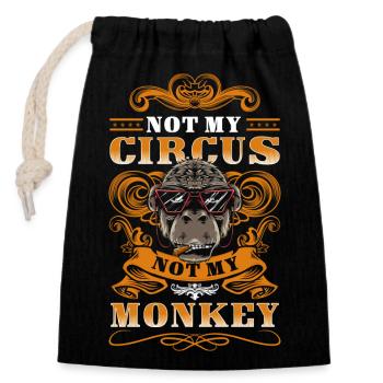 Zirkus Vintage Dompteur Show - Verschließbarer Geschenkbeutel aus Baumwolle (14x20cm) - Schwarz - Vorne