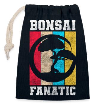 Arbre de producteur de bonsaï - Sac cadeau en coton avec cordon (14 x 20 cm) - bleu marine - Devant