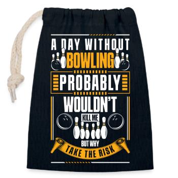 Bowling Sport Profi - Verschließbarer Geschenkbeutel aus Baumwolle (14x20cm) - Navy - Vorne