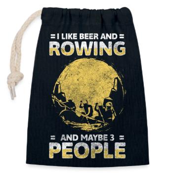 Rowing Machine Sport Competition - Closable cotton gift bag (14x20cm) - navy - Front