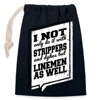 Emergency Electrician Electrician Services - Closable cotton gift bag (14x20cm) - navy - Front