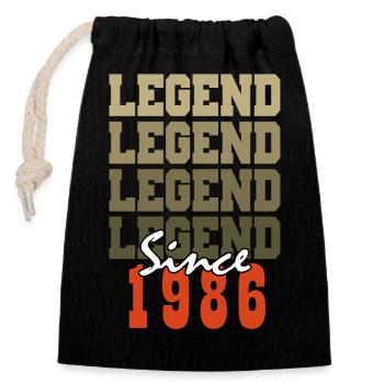 Vintage 38th Anniversary Gift Born One Month from 1986 - Closable cotton gift bag (14x20cm) - black - Front